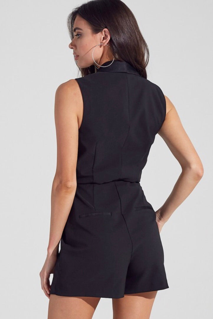 POLICY Sleeveless Blazer Short Romper