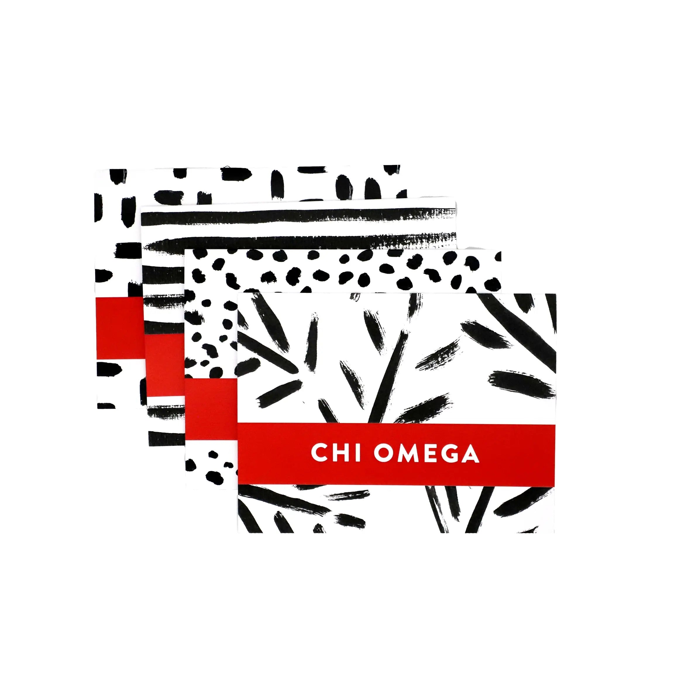 MS 8pc Sorority PATTERNED Greek Chic Notecards/Envelopes