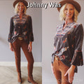 JOHNNY WAS Velvet SISILIA Embroider FlareSleeve Blouse Top