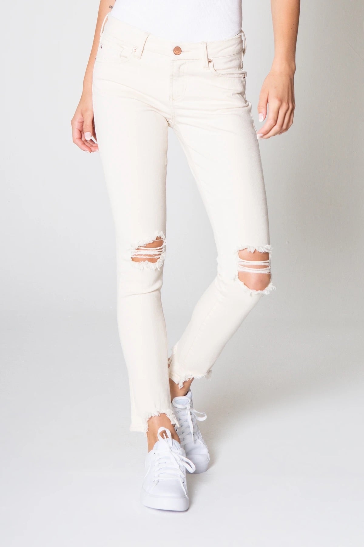 DEAR JOHN Mid-Rise JOYRICH Distressed FrayHem Skinny Jean