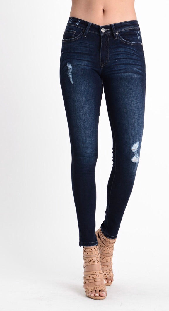 CAPTIVATE Distressed MidRise Ankle Skinny Jean