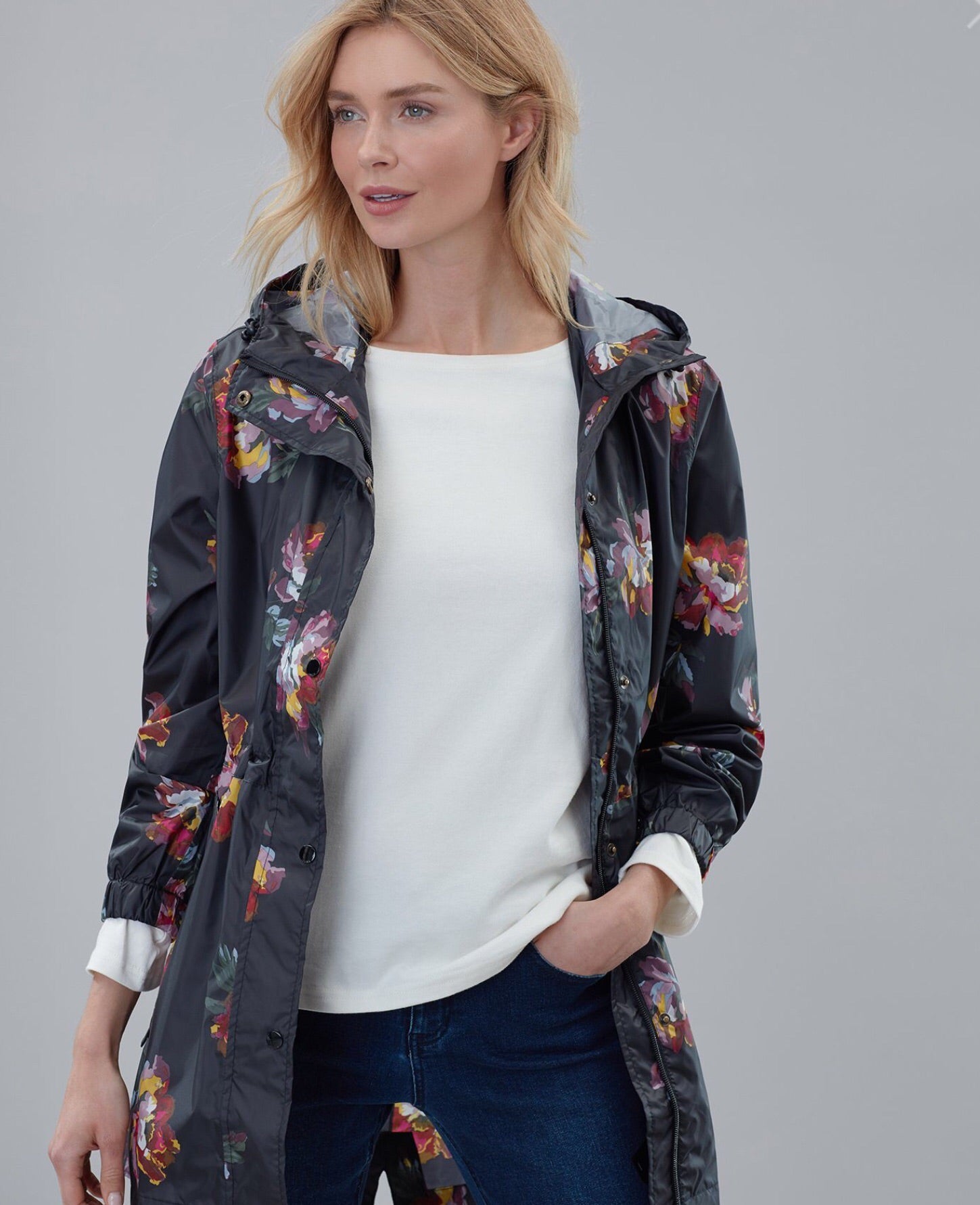 JOULES Peony Pattern GOLIGHTLY Rainjacket