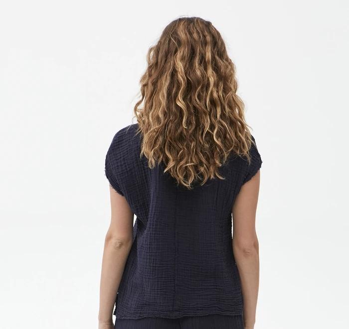 *MICHAEL STARS DoubleGauze DRAYA Hilo V-Neck Top