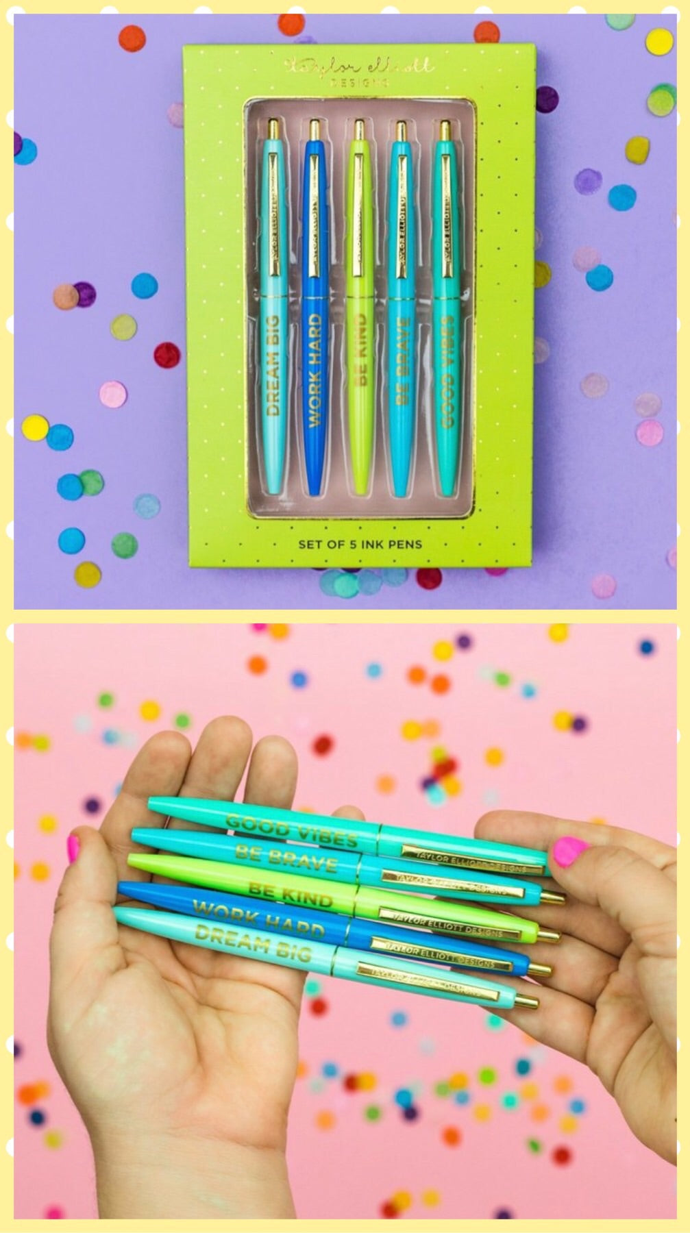 TAYLOR ELLIOTT 5pc Positive Boxed Pen Set