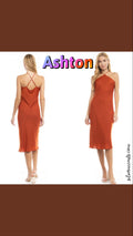 ASHTON CrossFront Halter Neck Midi Dress
