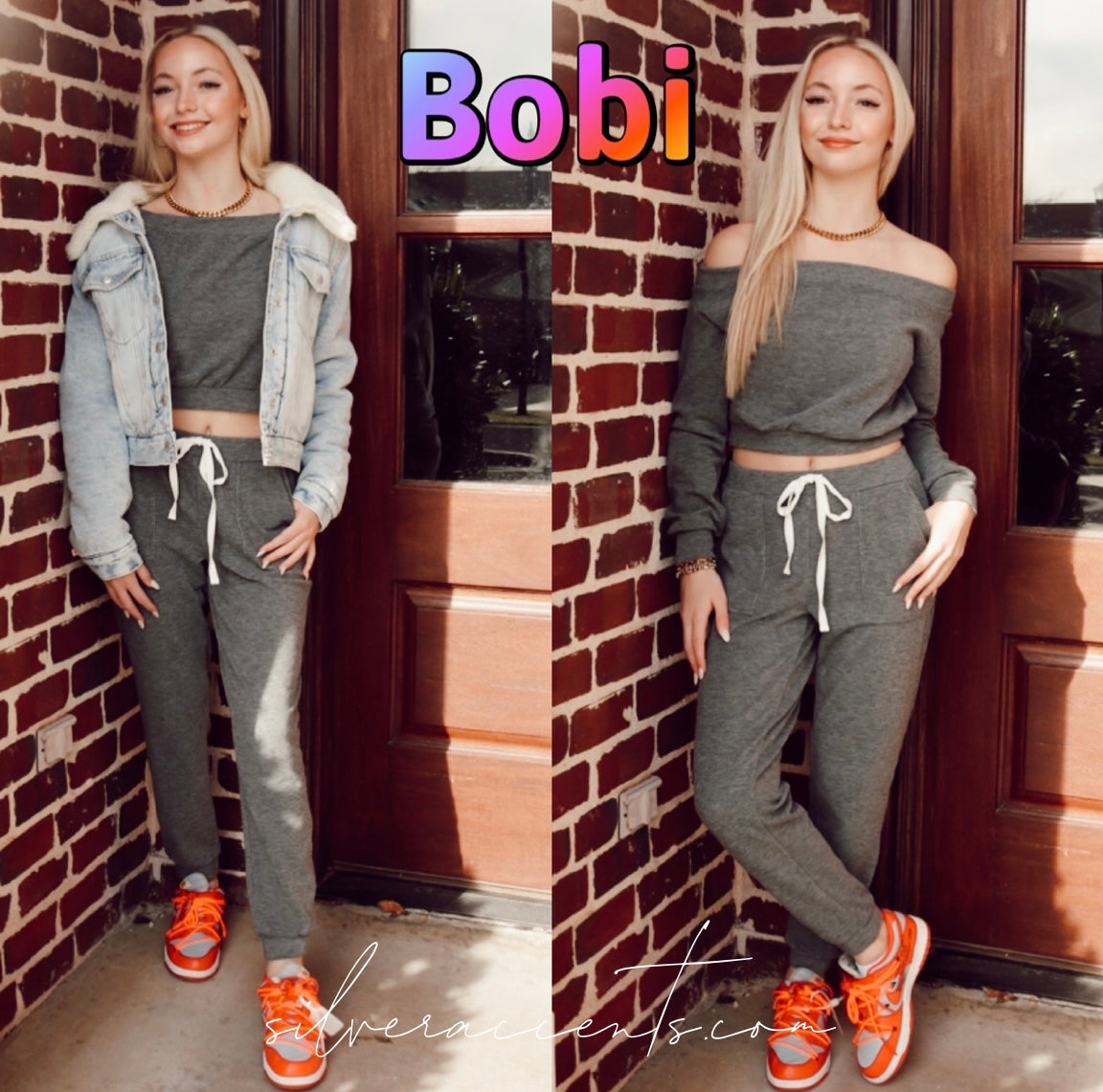 BOBI CozyHeatherKnit POWERS Crop BoatNeck Top