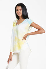 *DEAR JOHN Sleeveless YANIS V-Neck Satin RawHem Top