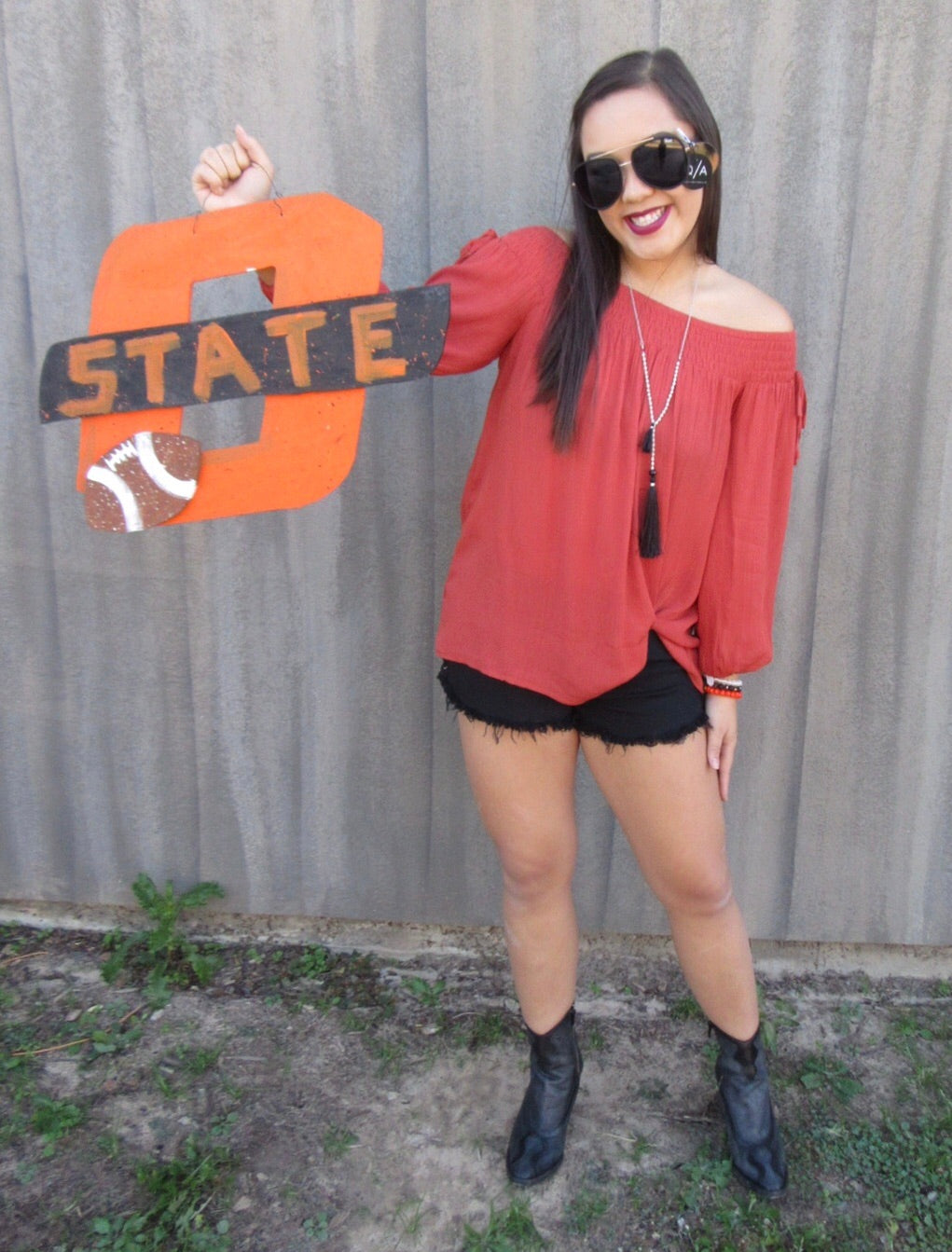 EDMON LOW Smocked OffShoulder Gauze Top