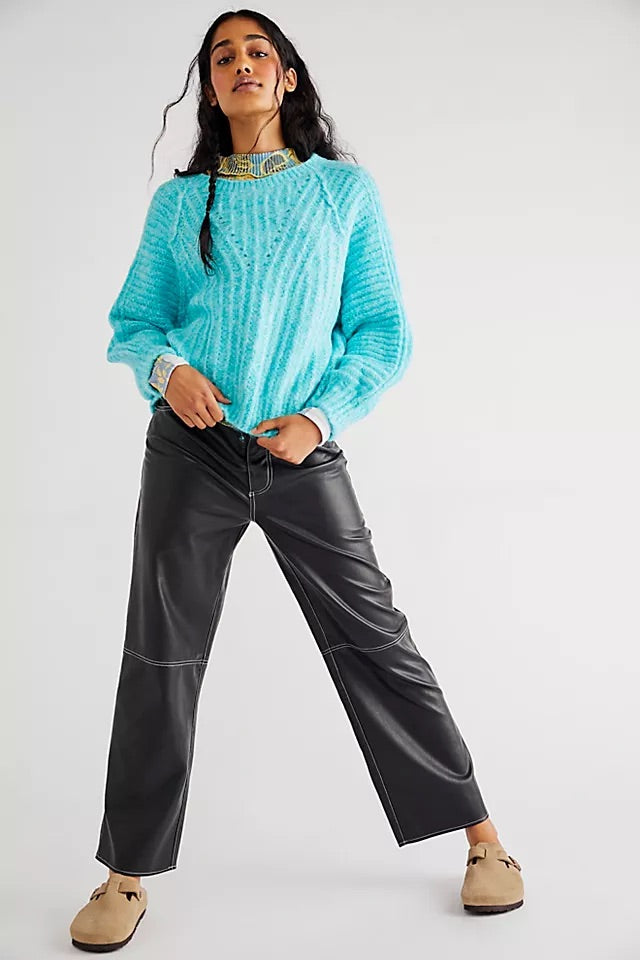 FREE PEOPLE Fuzzy Knit CARTER Pullover