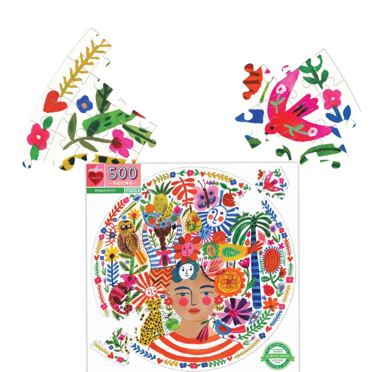 EEBOO Piece & Love 500 Pc ROUND Puzzle