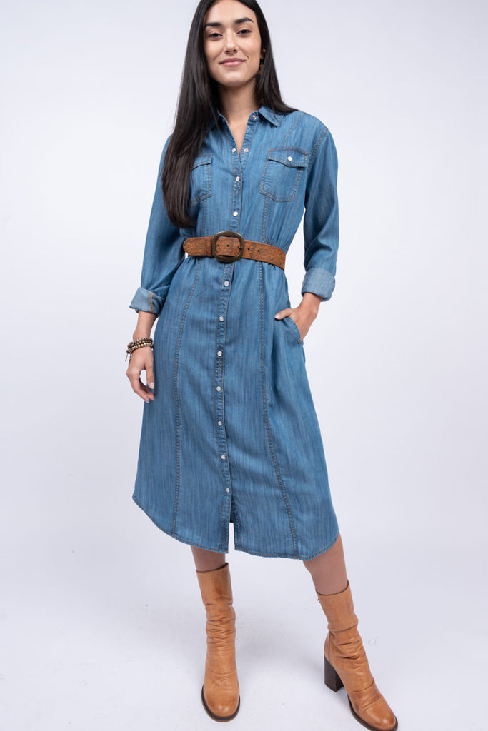 IVY JANE Denim SNAPPY Maxi Shirtdress