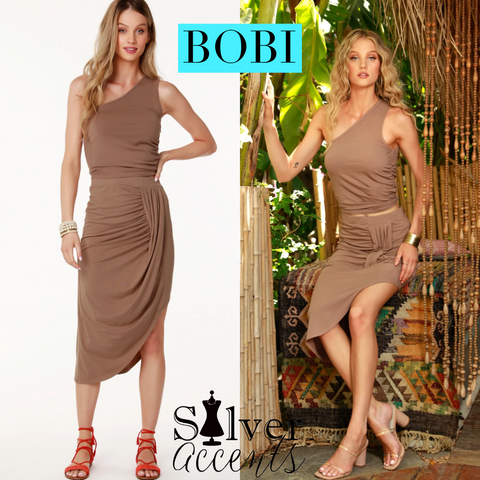 BOBI One~Shoulder IDYLLIC Shirred Tank