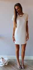 RECRUIT Short Sleeve Chiffon Shift Dress