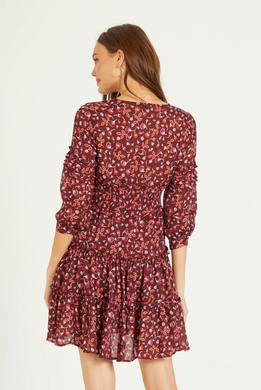 DEAR JOHN Floral MARIE V-Neck Long Sleeve Dress
