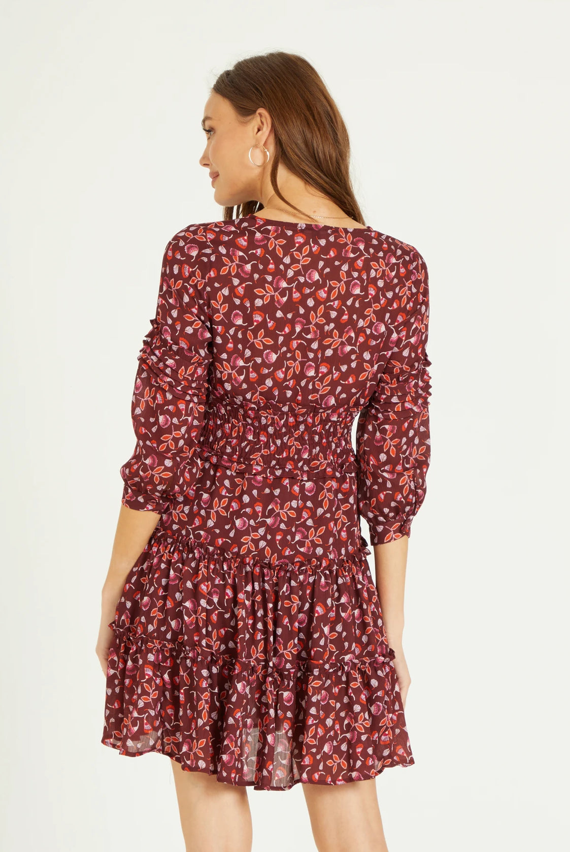 DEAR JOHN Floral MARIE V-Neck Long Sleeve Dress