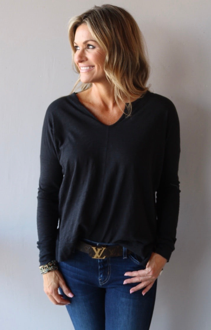 BOBI SplitNeck CADENCE SlubJersey Top