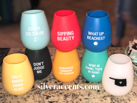 AF Silicon GRAPHIC Stemless Wine Glass