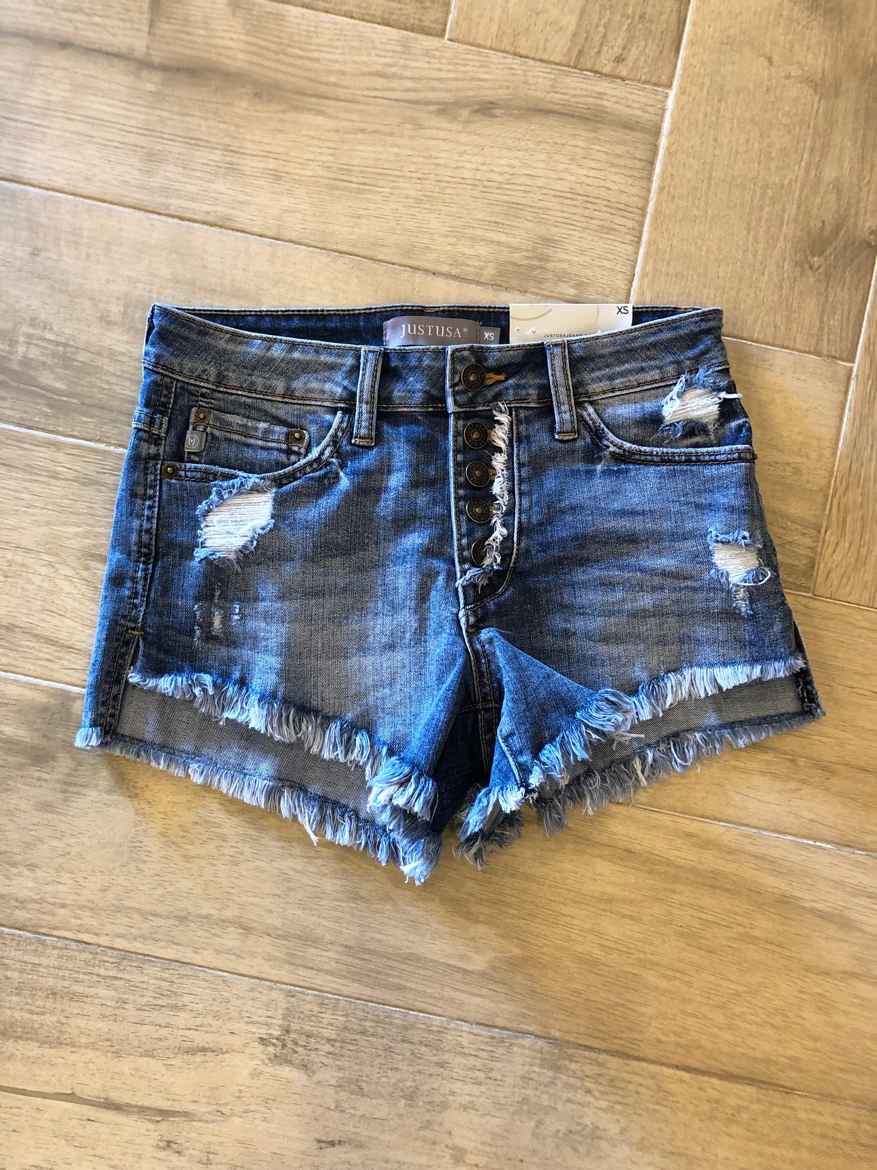 FESTIVAL Button Up Unbalance Hem Shorts