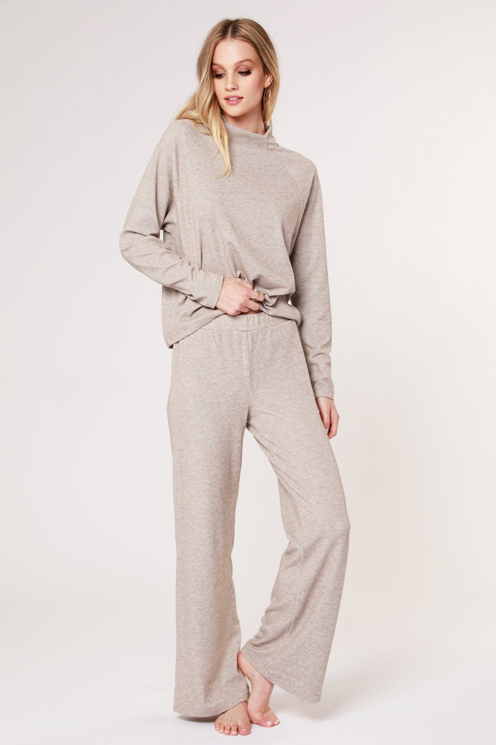 BOBI Cozy Heather Knit MANHATTAN WideLeg Pants