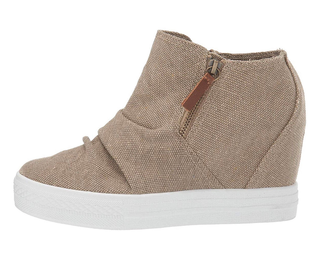 NOT RATED Sand ARABELLE Linen Wedge Sneaker