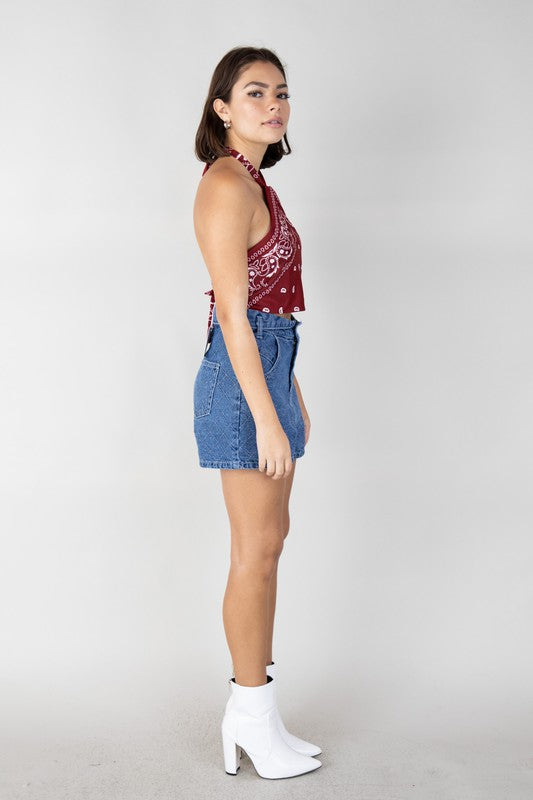 CLOUD TEN Bandanna SHOOTOUT Halter Top
