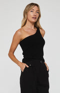 ANOTHER LOVE OneShoulder JAIME Asymmetric RibKnit Top