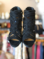NOT RATED Black SILICA Strappy Peeptoe Sandal Shoe