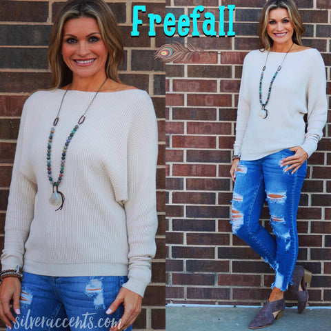 FREEFALL SuperSoft RibKnit Boatneck Sweater Top