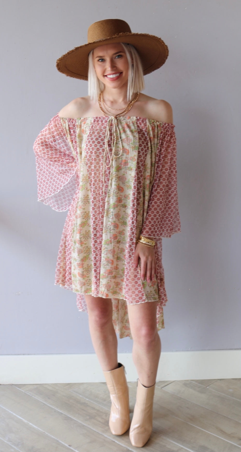 FREE PEOPLE Print BECAUSE I LOVE YOU Tunic Top Dress