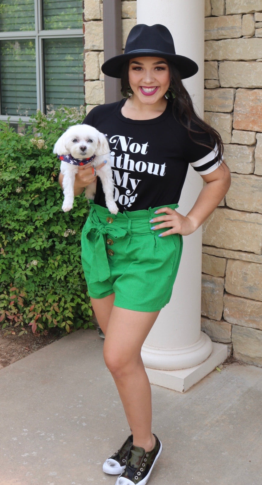 Zutter NOT WITHOUT MY DOG  Graphic Ringer Tee Top
