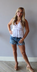 FREE PEOPLE Crochet Lace ADELLA Tiered Cami Top