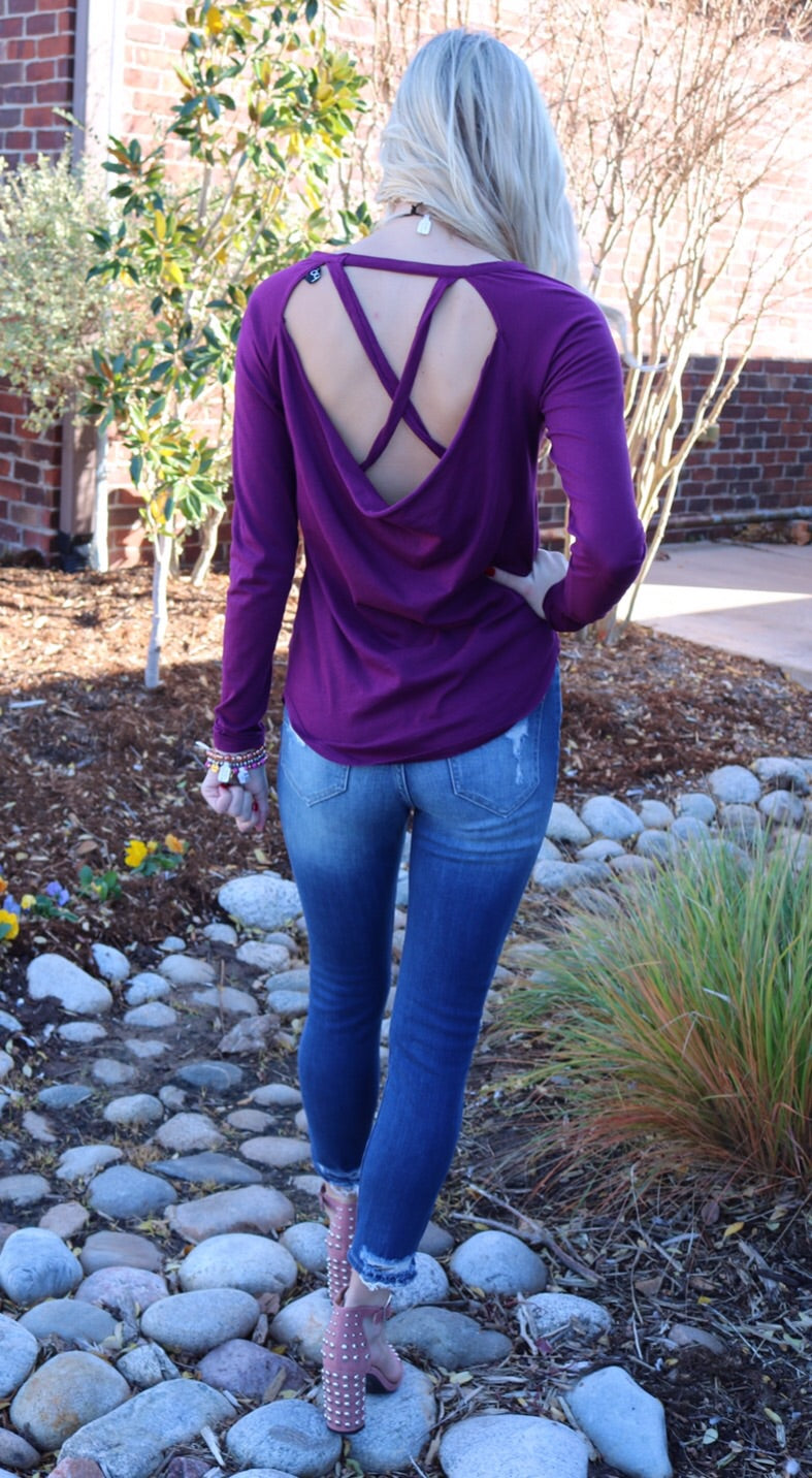 BOBI Jersey ELICIT Cutout CowlBack Top