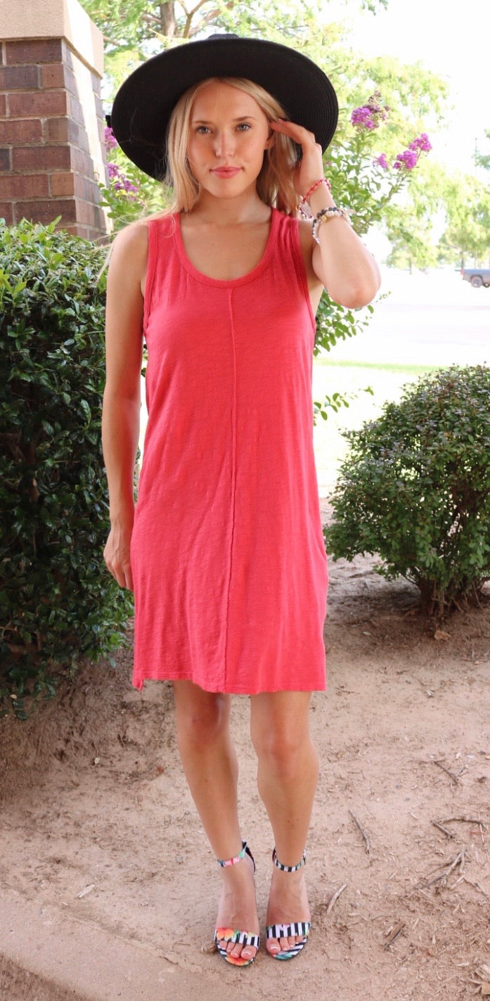 *BOBI Slub Jersey QUEST RawSeam Tank Dress