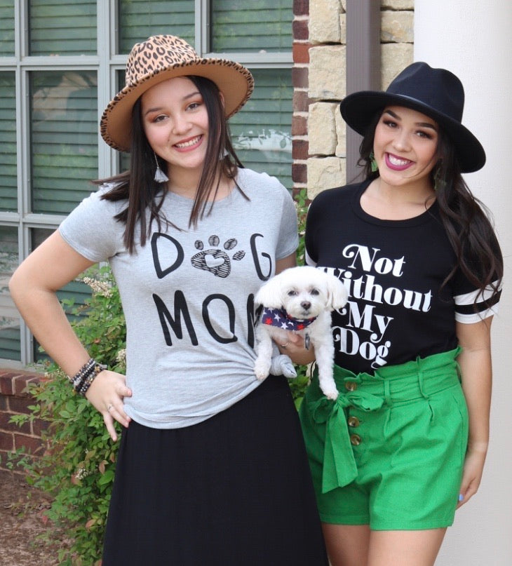 Zutter DOG MOM Crew Neck Graphic Tee Top