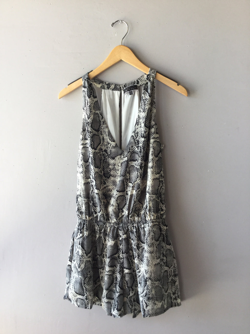 TIVOLI Python Print OpenBack Chiffon Short Romper