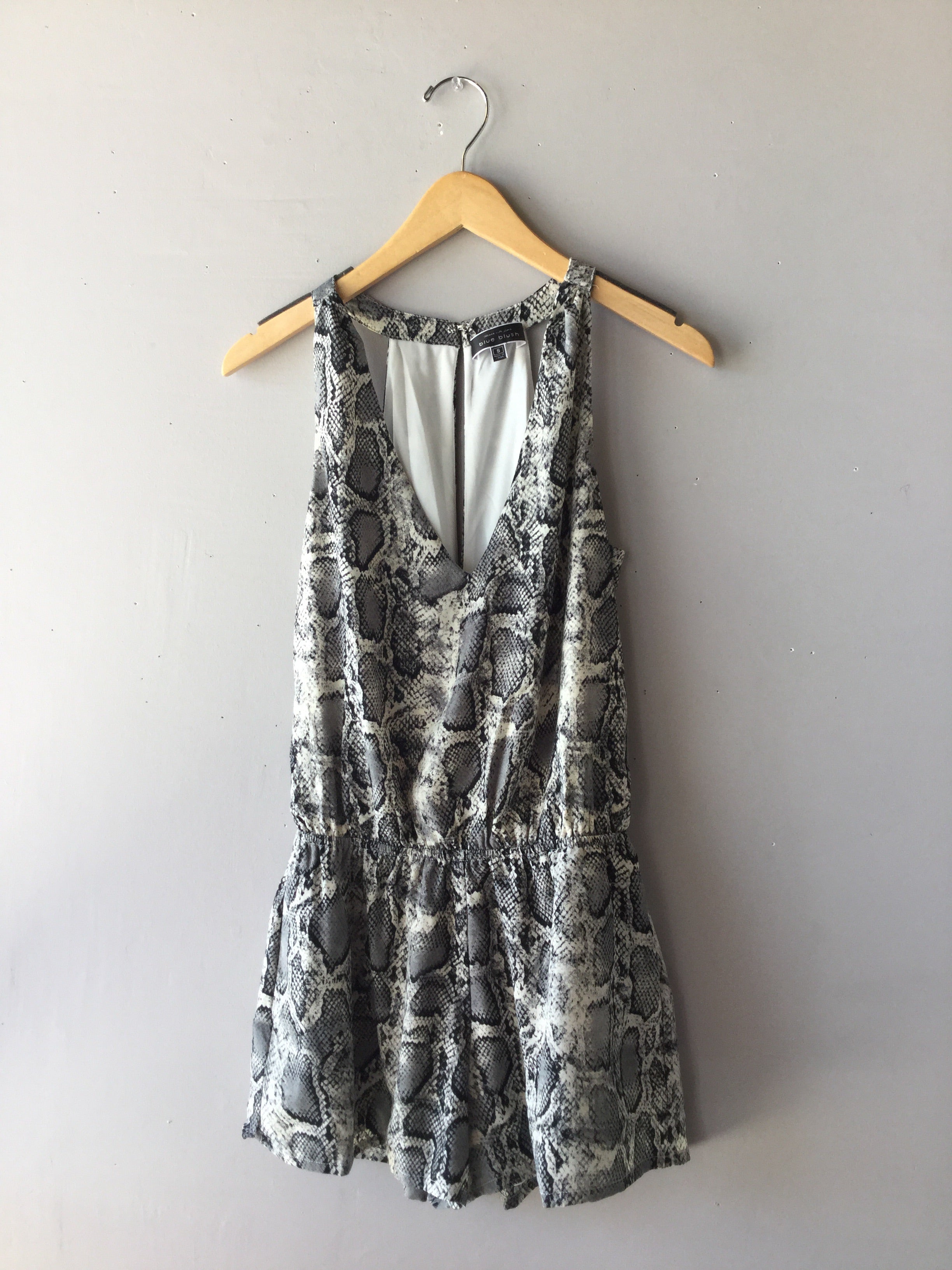 TIVOLI Python Print OpenBack Chiffon Short Romper