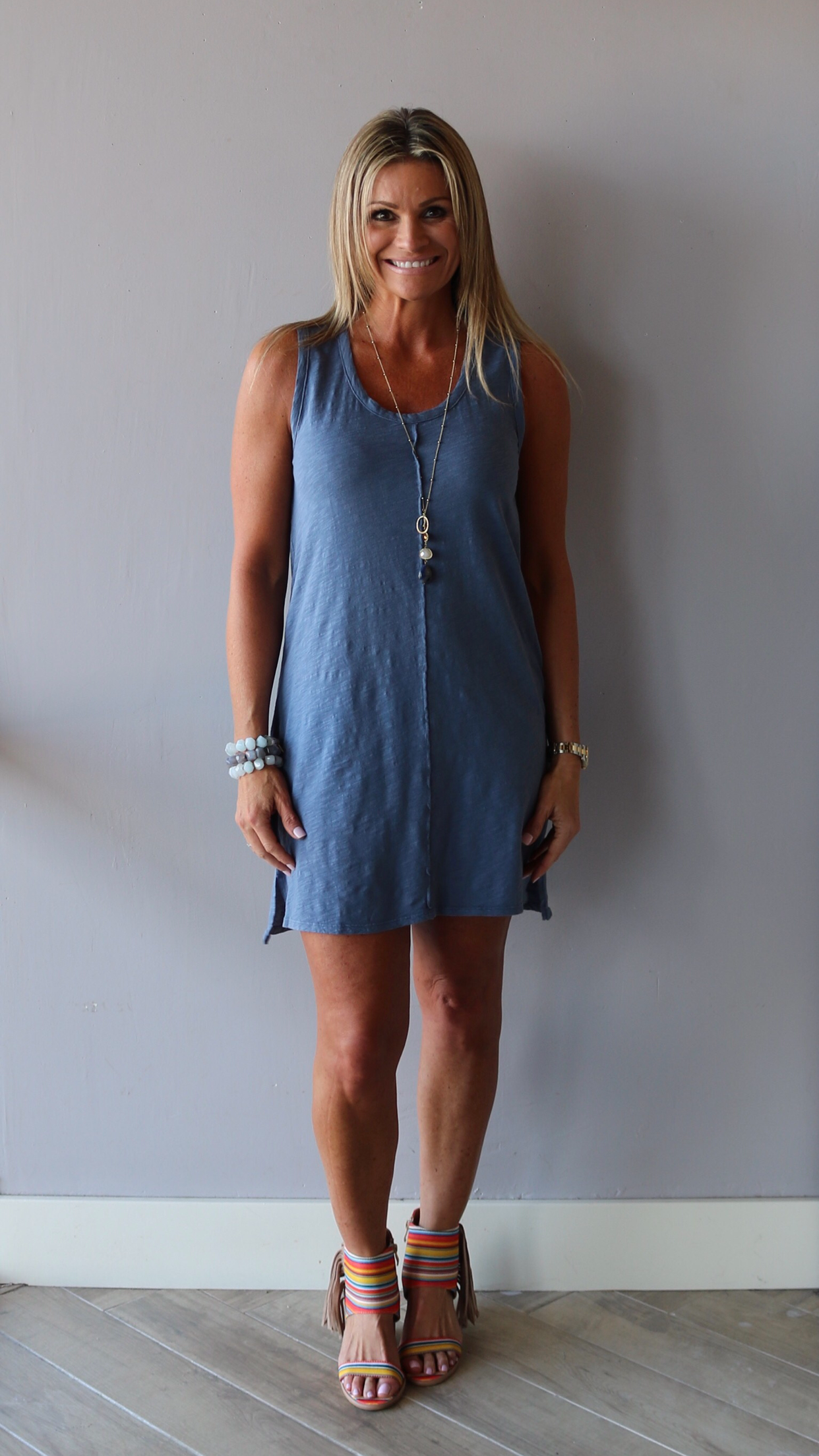 *BOBI Slub Jersey QUEST RawSeam Tank Dress