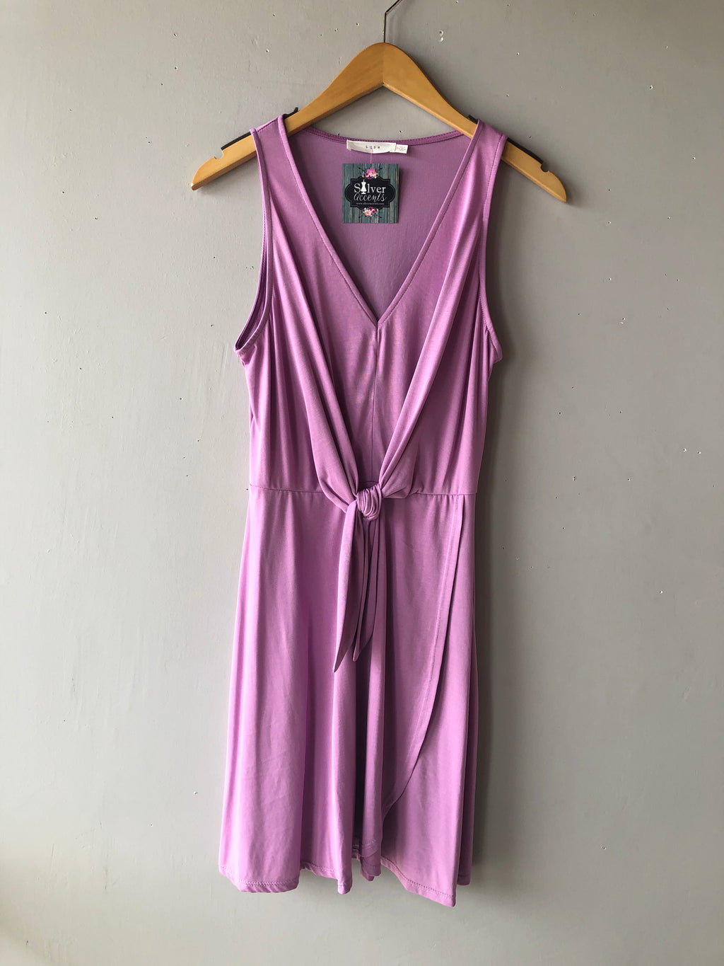 LUSH V-Neck CONVERSATIONS KnotFront TulipHem Dress