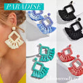 PARADISE SeedBeed Diamond/Tassel Statement Earring