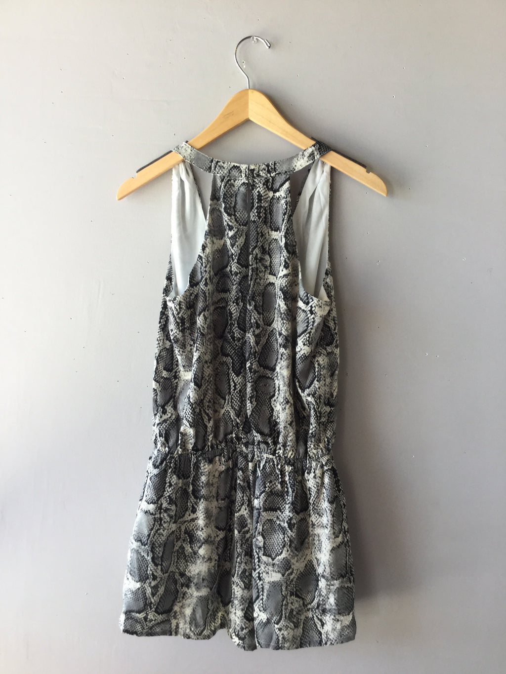 TIVOLI Python Print OpenBack Chiffon Short Romper