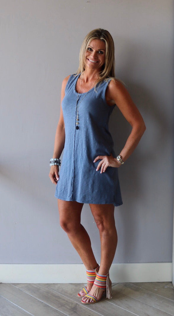 *BOBI Slub Jersey QUEST RawSeam Tank Dress