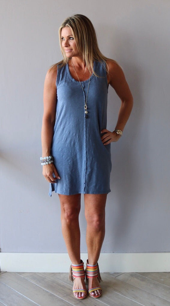 *BOBI Slub Jersey QUEST RawSeam Tank Dress