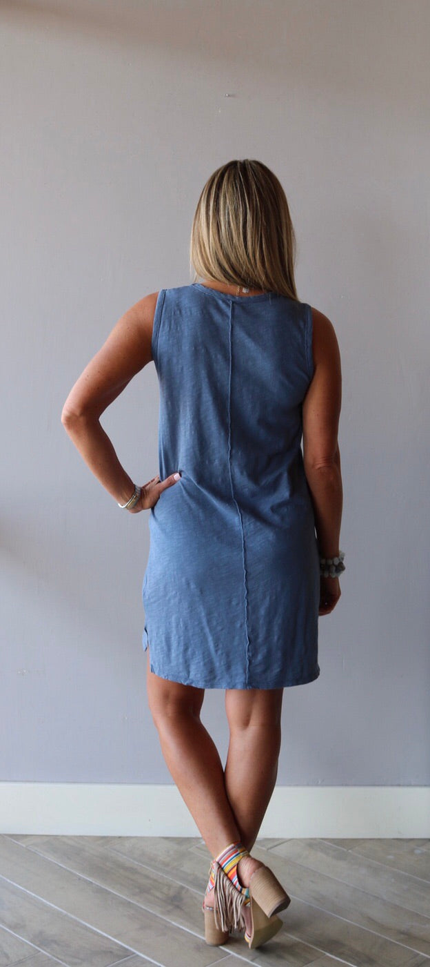 *BOBI Slub Jersey QUEST RawSeam Tank Dress