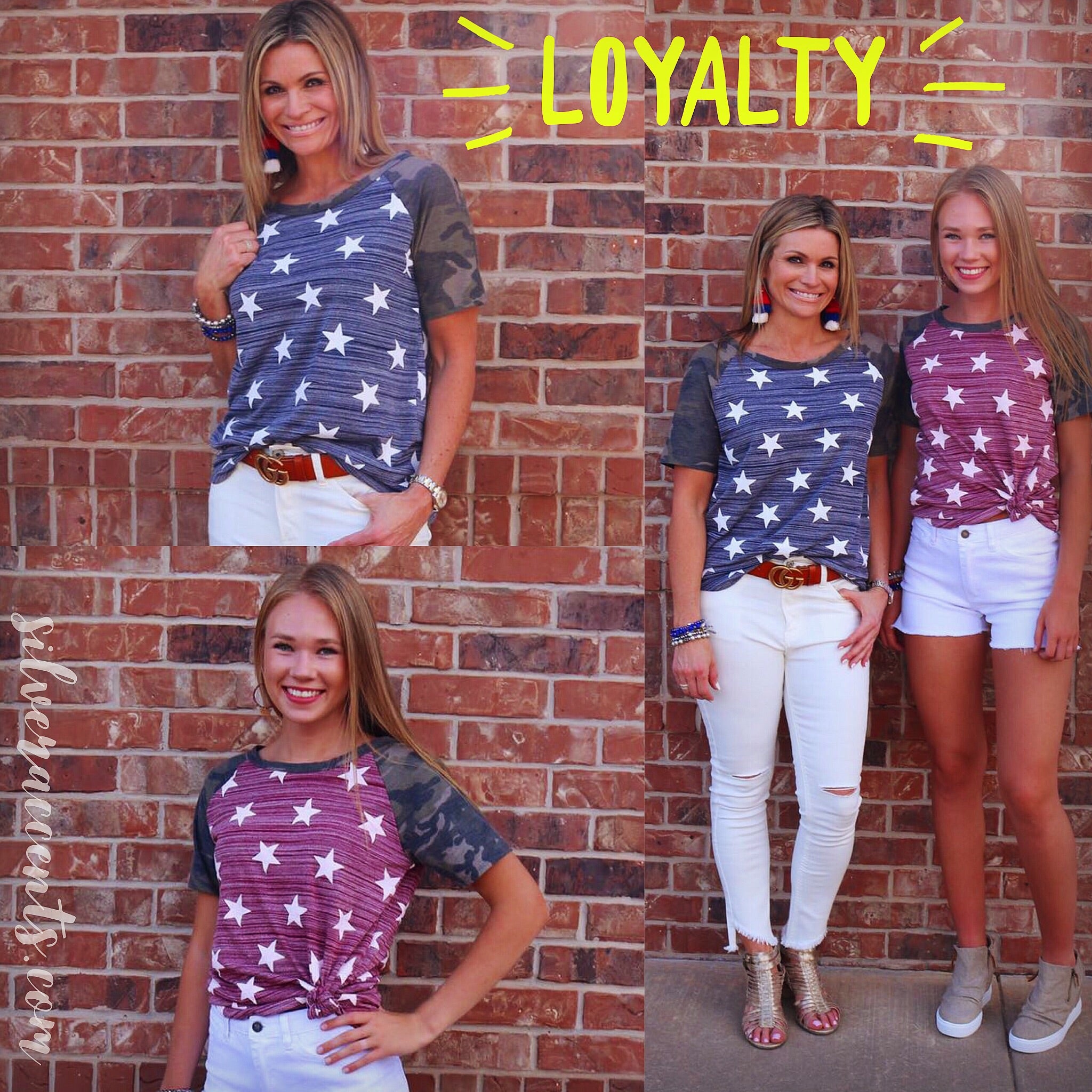 LOYALTY Star Print Camo Sleeve Raglan JerseyKnit Top