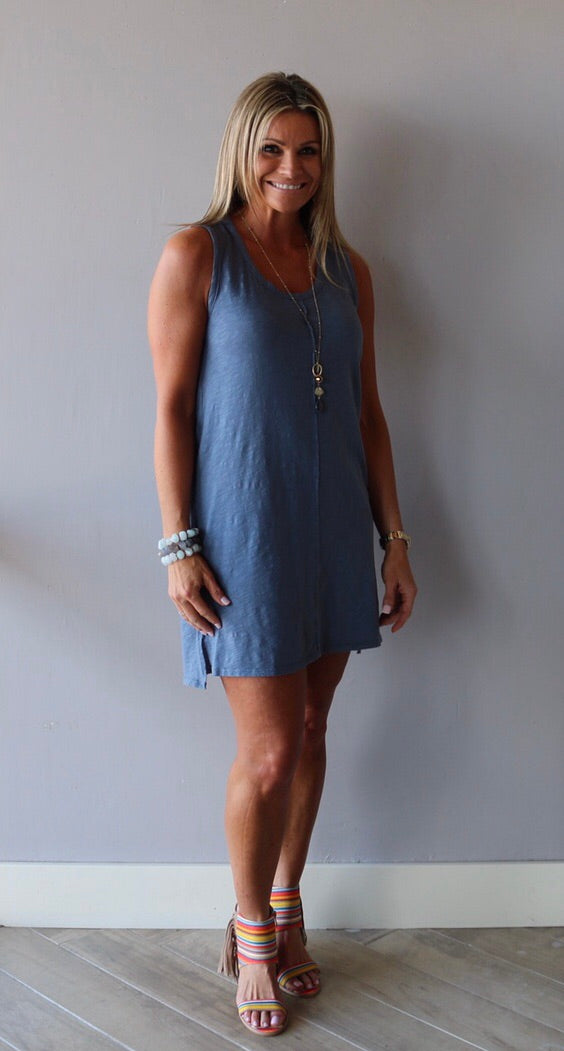 *BOBI Slub Jersey QUEST RawSeam Tank Dress