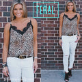 Eesome FERAL Leopard Lace Trim Cami Top